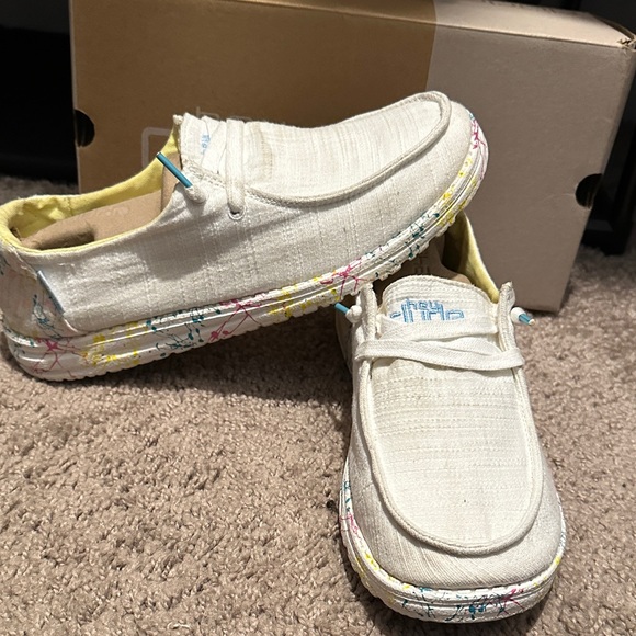Hey Dude Women's Cream Sneakers with Colorful Trim - Picture 6 of 6